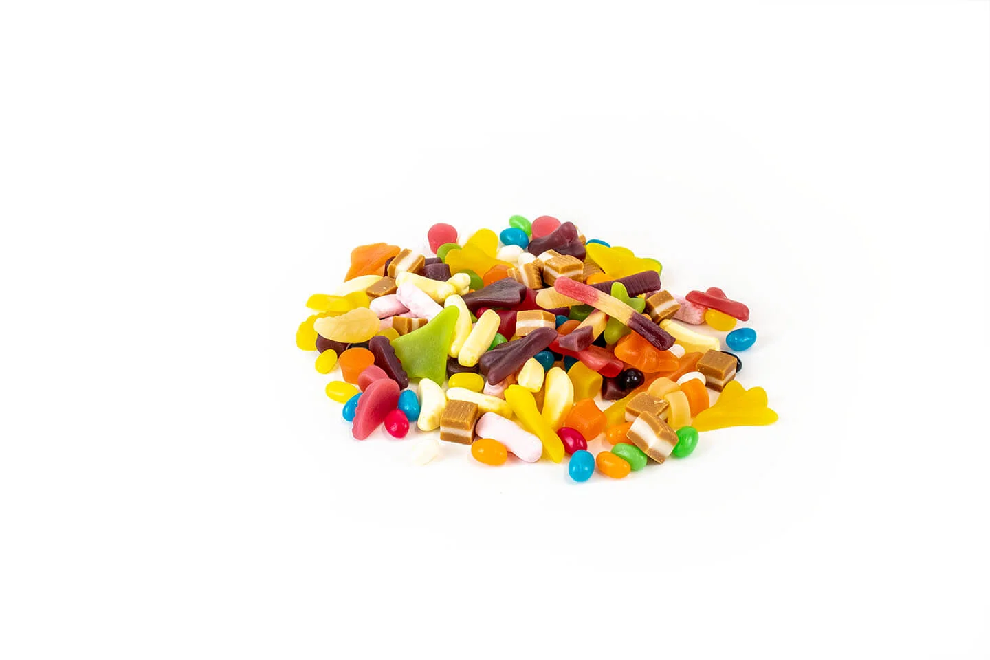 Pile of Lollies on white background